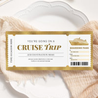 Gold Cruise Boarding Pass Travel Ticket Voucher