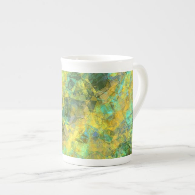 Gold Crumpled Texture Bone China Mug (Front Right)