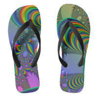 Gold Crystal Fractal Flip Flops