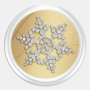 Gold Crystal Snowflake Envelope Seal