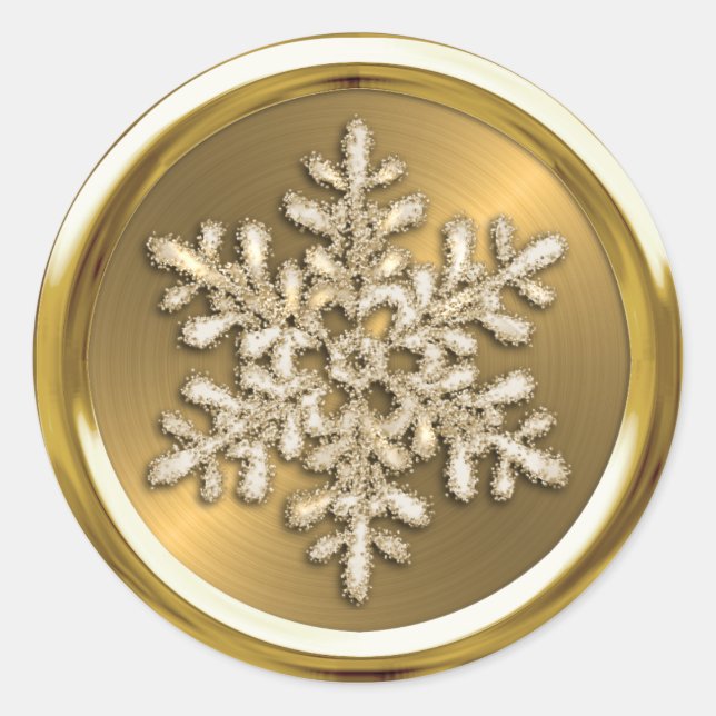 Gold Crystal Snowflake on Gold Seal (Front)