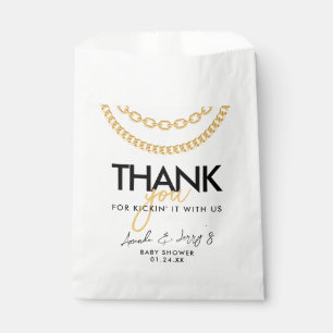 Gold Cuban Link Chain Hip Hop Baby Shower Favour Bag