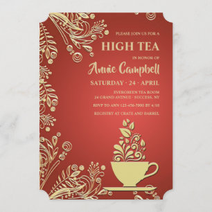 Gold Cup of Tea Invitation