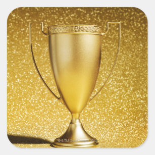 Gold Cup Trophy Square Sticker