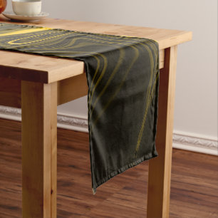 Gold curves or undulations, deep yellow or dark... long table runner