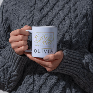 Gold Custom Calligraphy Name Thanksgiving Gift Two-Tone Coffee Mug