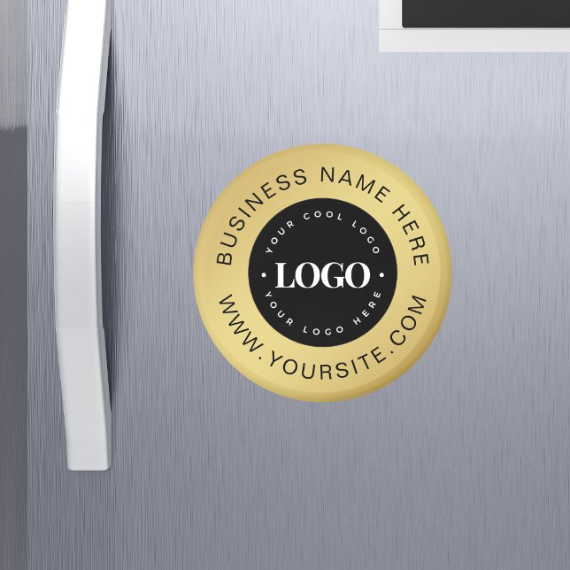Gold Custom Logo & Text Company Business Branded  Magnet (Creator Uploaded)