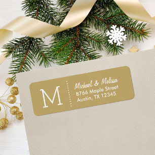Gold Custom Monogram Return Address Label