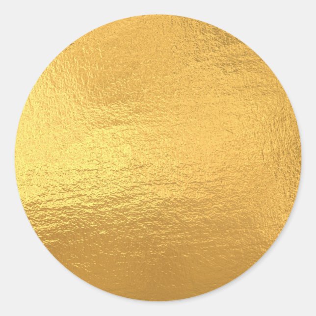 Gold Custom Trendy Classic Round Sticker (Front)