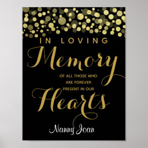 Gold Cut In loving memory sign