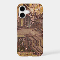 Gold Cyber Circuit Board Tech Art Electronics