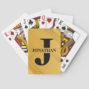 Gold Dad Initial Letter Name Typography Design Playing Cards