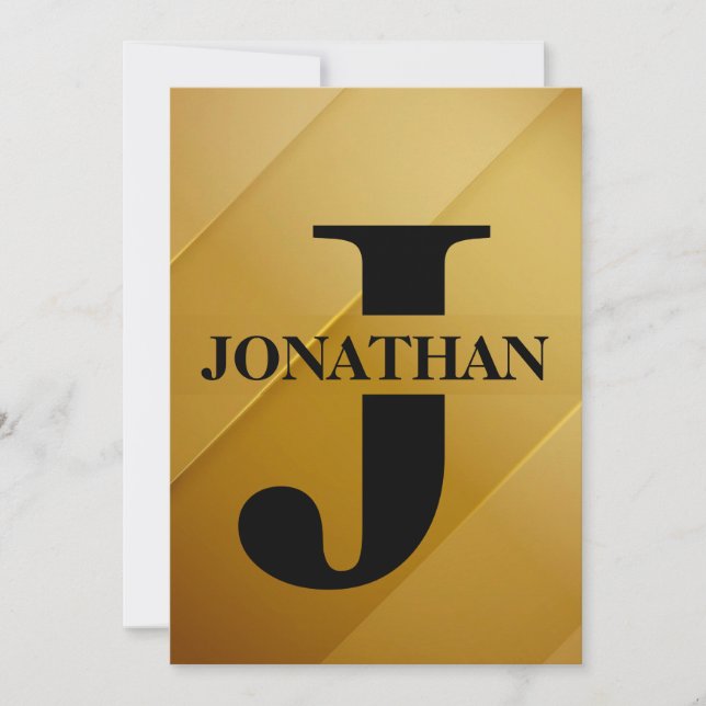 Gold Dad Initial Name Appreciation Design Holiday Card (Front)