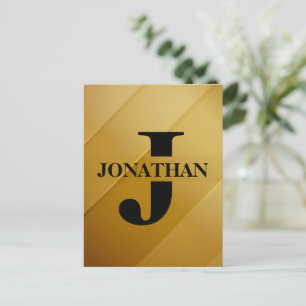 Gold Dad Initial Name Appreciation Design Holiday Postcard