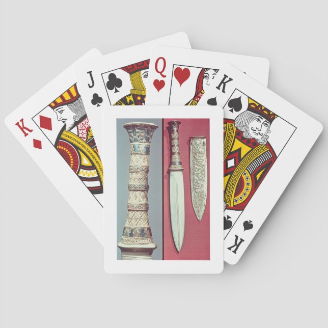 Gold dagger and sheath, Tutankhamun treasure, c.13 Playing Cards (Back)