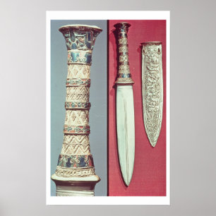 Gold dagger and sheath, Tutankhamun treasure, c.13 Poster