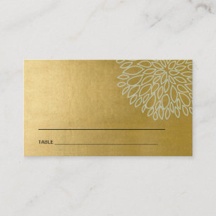 GOLD DAHLIA FLORAL BAR BAT MITZVAH PLACE CARDS
