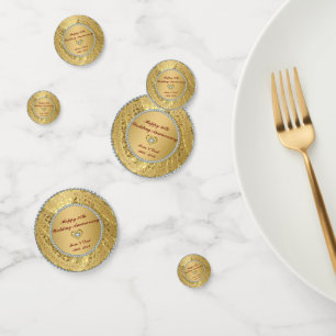 Gold Damask And Diamonds Confetti