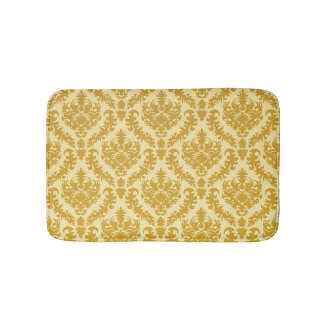 Gold damask bath mat (Front)