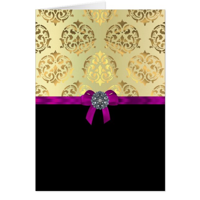 Gold damask & black personalised (Front)