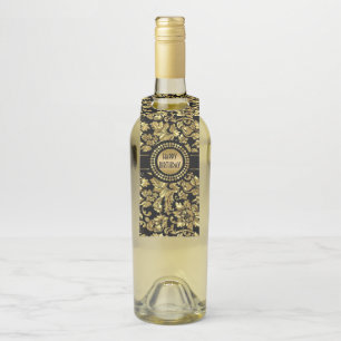 Gold Damask Bottle Tag