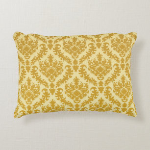 Gold damask decorative cushion