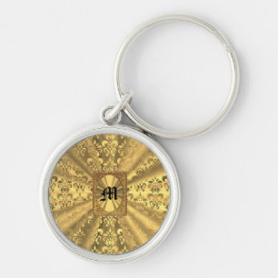 Gold damask key ring
