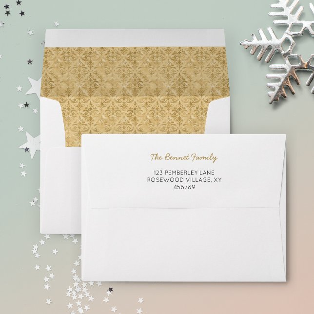 Gold Damask Liner Your Address Envelope (Creator Uploaded)