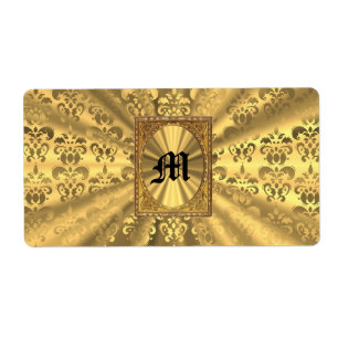 Gold damask monogram
