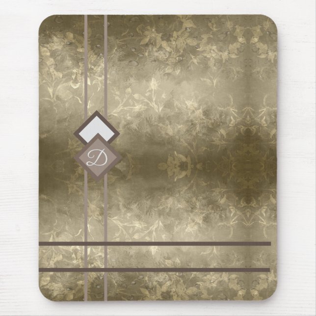 Gold damask mouse pad (Front)