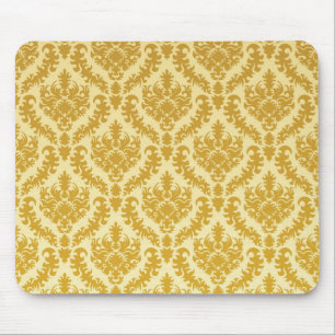 Gold damask mouse pad