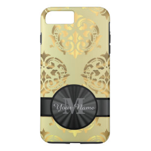 Gold damask personalised monogram iPhone 8 plus/7 plus case