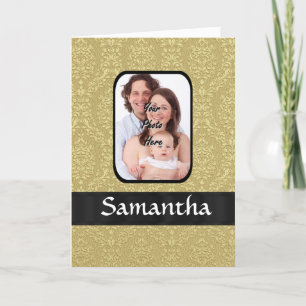 Gold damask photo template
