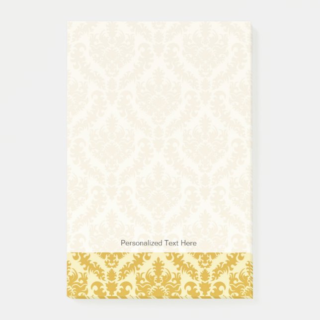 Gold damask post-it notes (Front)