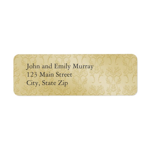 Gold Damask Return Address Labels (Front)