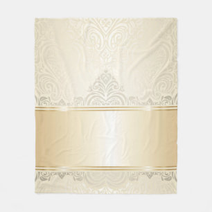 Gold,damask,silver,champagne,elegant,chic,pretty, Fleece Blanket
