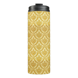 Gold damask thermal tumbler