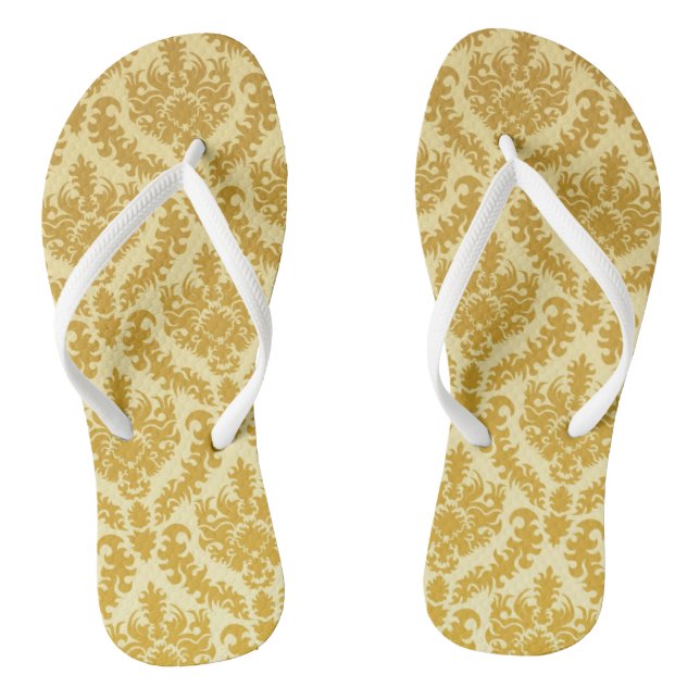 Gold damask thongs (Footbed)