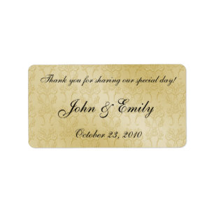 Gold Damask Wedding Favour Labels