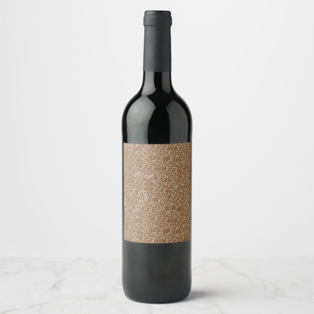 Gold Damask Wine Bottle Label (Front)