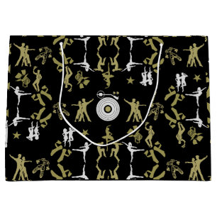 Gold Dancer Patterned Home Decor Large Gift Bag