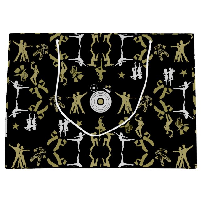 Gold Dancer Patterned Home Decor Large Gift Bag (Front)