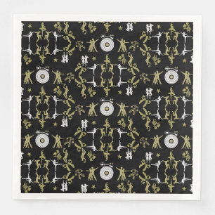 Gold Dancer Patterned Home Decor Napkin