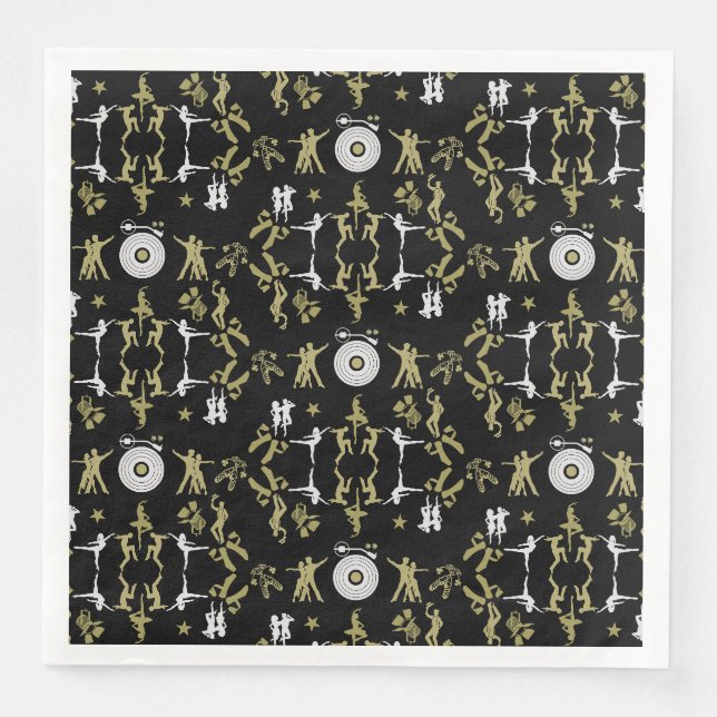 Gold Dancer Patterned Home Decor Napkin (Front)