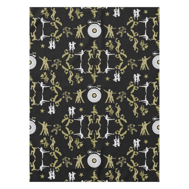 Gold Dancer Patterned Home Decor Tablecloth (Front)
