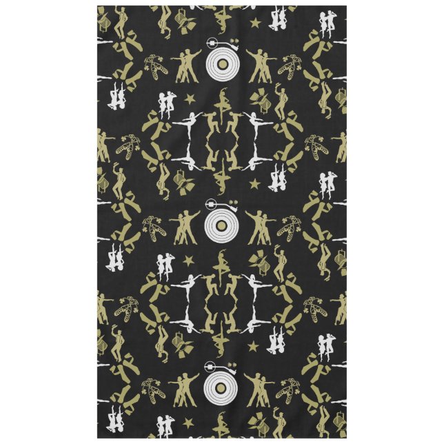 Gold Dancer Patterned Home Decor Tablecloth (Front)