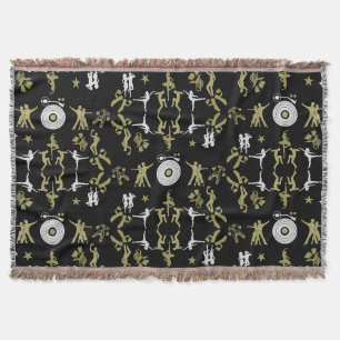 Gold Dancer Patterned Home Decor Throw Blanket