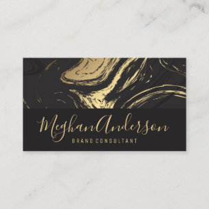 Gold Dark Grey Marble Executive Signature Series Business Card