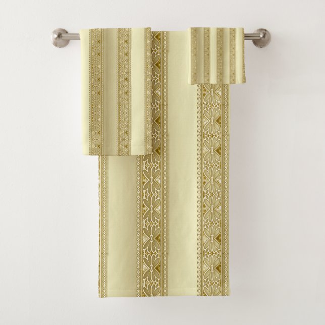 Gold Decorative Bath Towel Set (Insitu)