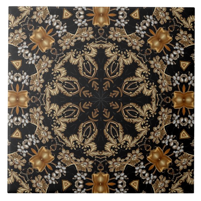 Gold Decorative Ceramic Tile (Front)